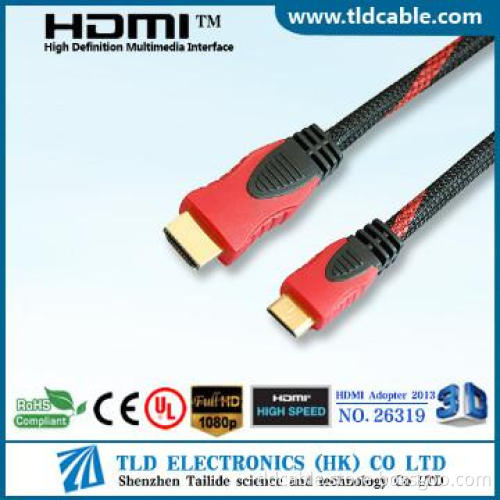 Mini HDMI Cable to HDMI Cable with Mesh